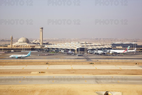Aerial view of Riyadh International Airport in Riyadh, Saudi Arabia, Asia