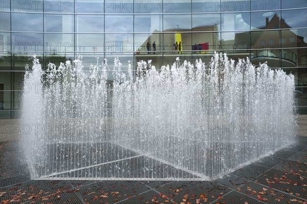 The Hexagonal Water Pavilion by Jeppe Hein, 2007, in front of the Neues Museum, Nuremberg, Middle