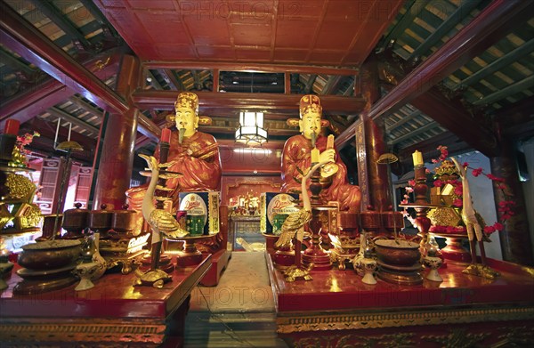 Altar in the Temple of Literature in the Old Quarter of Hanoi, Vietnam, Asia