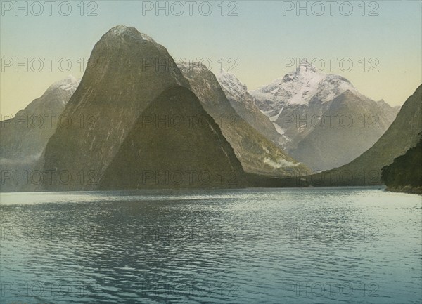 The Lion, Milford Sound, New Zealand, 1890, Historic, digitally restored reproduction from a 19th