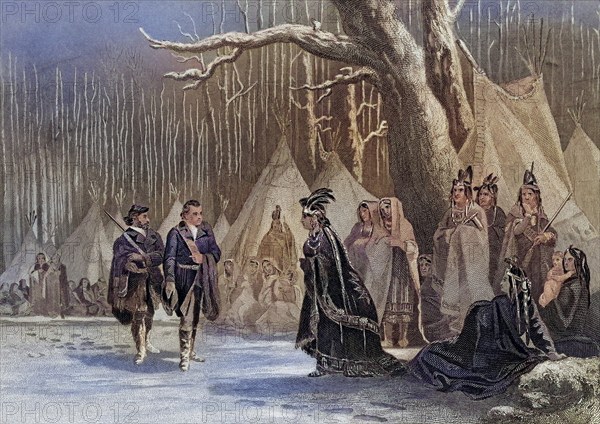 Washington and Gist visit the Indian Queen Alliquippa, George Washington 1732-1799 First President