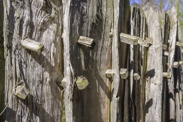 Fence with wooden nails in the building complex from the Iron Age, Mamuz Museum, Asparn an der
