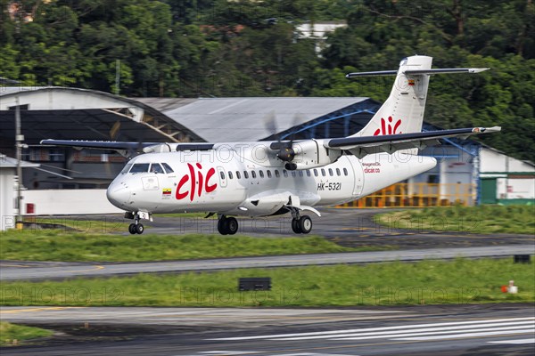 A Clic ATR 42-600 aircraft with registration HK-5321 at Enrique Olaya Herrera Airport in Medellin,