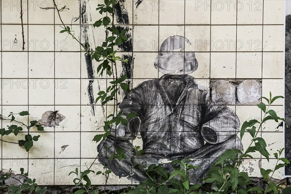 Street art, Former steelworks, Völklingen Ironworks, UNESCO World Heritage Site, Völklingen,