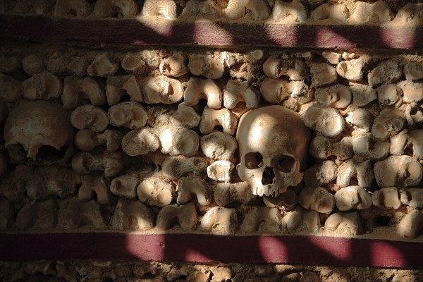 Capela dos Ossos, Bone Chapel, an ossuary in Faro, Portugal, which belongs to the 18th century