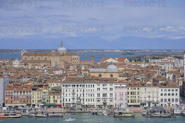 View from the tower of the San Giorgio Maggiore church to the Basilica dei Santi Giovanni e Paolo,