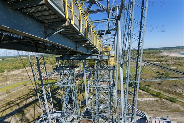 The F60 overburden conveyor bridge visitor mine is located on Bergheider See near the village of