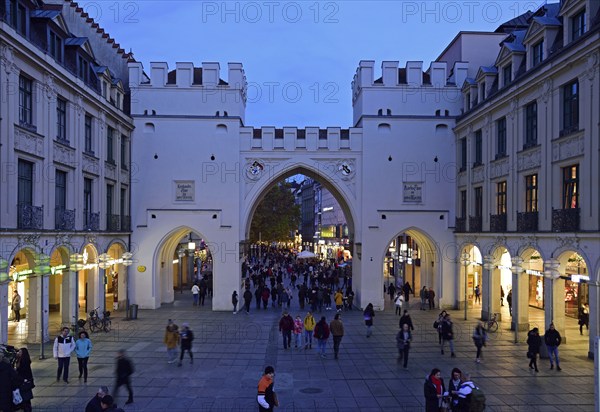 Europe, Germany, Bavaria, Munich, City, Stachus, Karlstor, view into Neuhauser Straße, shopping