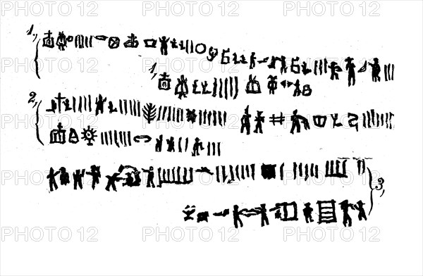 Alphabet of the Aymara language from South America, historical, digital reproduction of an original