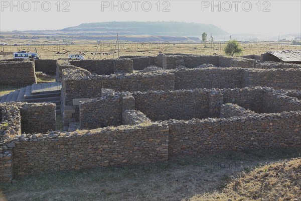 Ruins of the palace of the Queen of Sheba near Axum, Aksum, Dongur Palace, Ethiopia, Africa