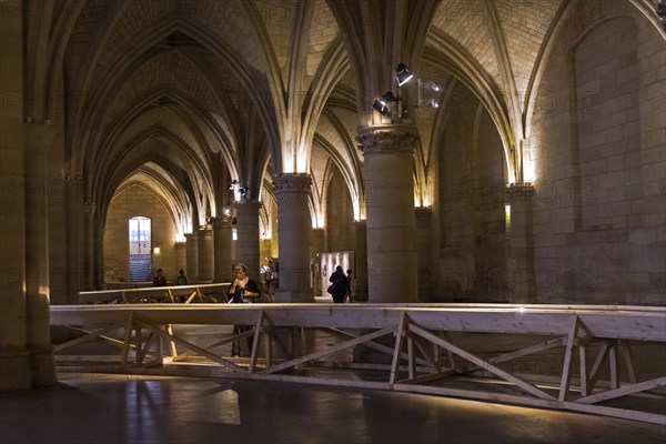 Paris, France, August 30, 2018: Stephane Thidet's installation dedicated to the Paris flood of 1910