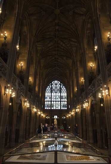 Manchester, United Kingdom, September 23 2016: Interior details of the famous building of the John