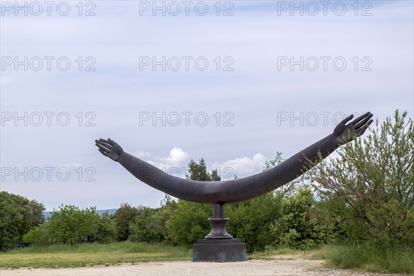 Bronze artwork at the Chateau de Lacoste, castle of the Marquis de Sade, Luberonin, Provence-Côte