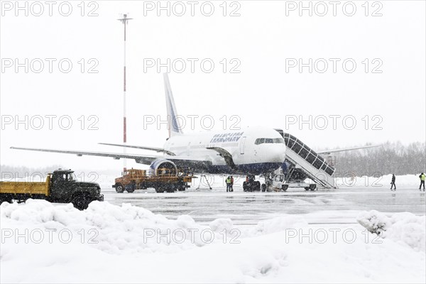 PETROPAVLOVSK-KAMCHATSKY, KAMCHATKA, RUSSIA, MARCH 19, 2015: Service and technical support airfield