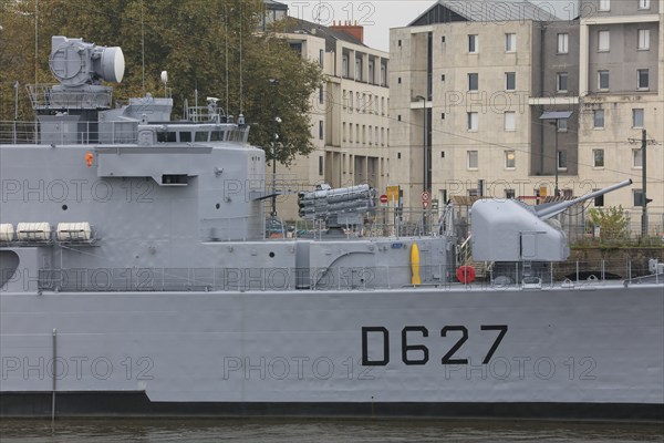 Former warship of the French Navy Escorteur d'Escadre Maille-Breze at the Quai de la Fosse, today