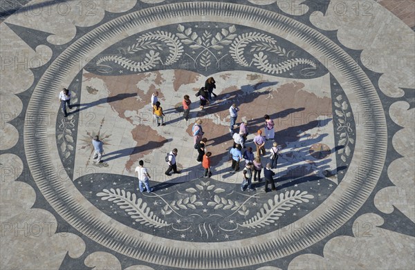 Compass rose, 50 meters in diameter, at the Padrão dos Descobrimentos, Monument to the Discoveries,
