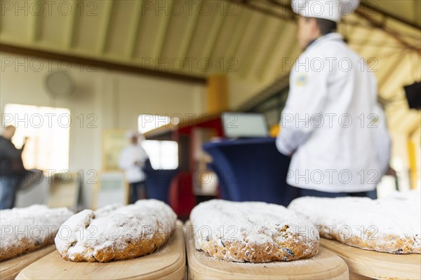 Stollen inspectors award seal of quality for Dresdner Christstollen, Dresden, Saxony, Germany,