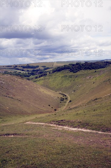 Devil's Dyke chalk dry valley, near Brighton, Sussex, England, United Kingdom, Europe