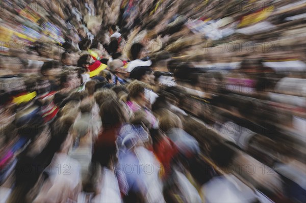 Fans react during the European Championship preliminary round match between Germany and Hungary on