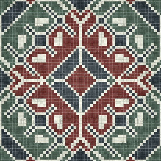 Mosaic tiles background, seamless vector pattern