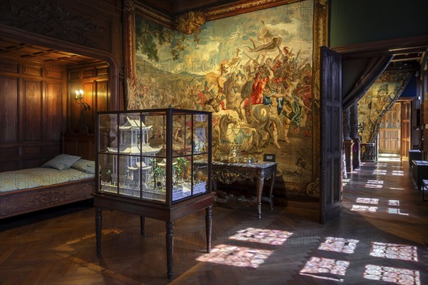 Interior of the Louis XIV room in the Kasteel van Gaasbeek, medieval castle but renovated in the