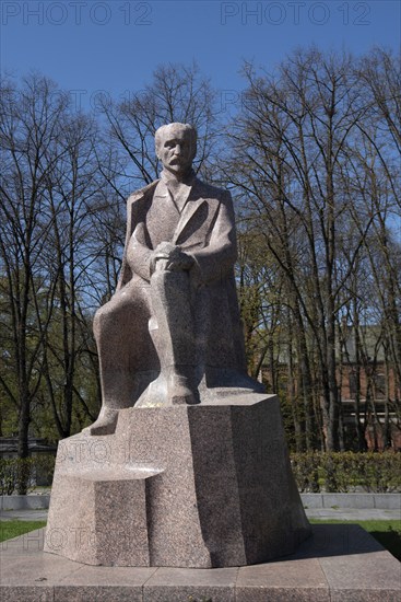 Rainis Monument in Espanade Park, commemorating the Latvian poet and politician Janis Pliekšans,