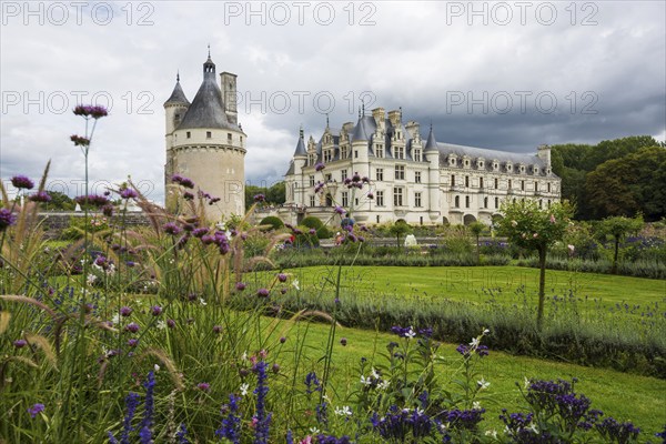 Chenonceau Castle, Château de Chenonceau, Department Indre-et-Loire, Centre-Val de Loire region,