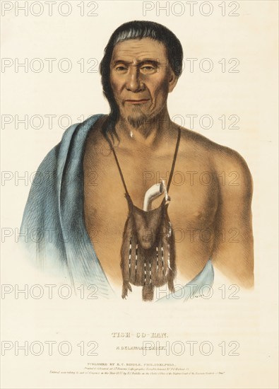 Tish-Co-Han. A Delaware Chief (1837), Native American, Historical Indian Tribes of North America,