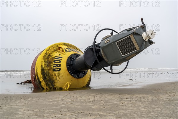 Washed up buoy, sea mark, detached in a storm, originally off the island of Norderney in the North