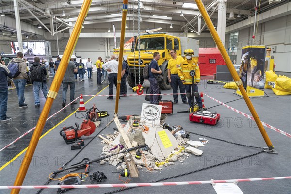 Information stand of the aid organisation @Fire, which helps worldwide in the event of disasters,