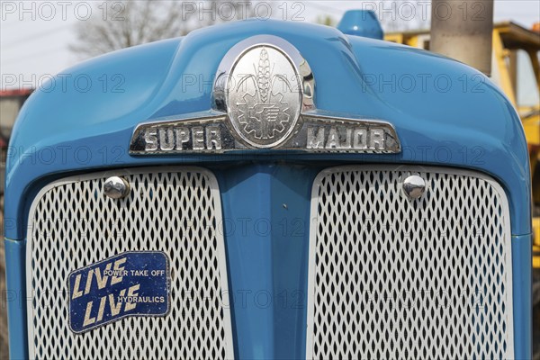 Front radiator Fordson Super Major tractor on display at used machinery auction, Campsea Ashe,