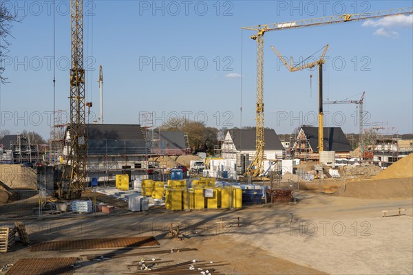 New development area, Am Schwan, in Wesel, where 70 detached and semi-detached houses are being