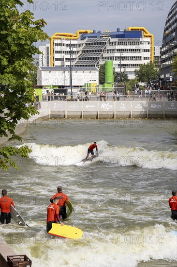 Surfing facility in the city centre of Rotterdam, Rif010, supposedly the world's first wave