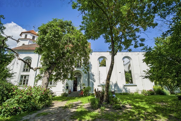 Cycle path church in Kienitz, Letschin, Brandenburg, Germany, Europe