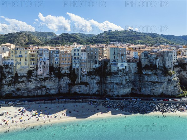 Tropea from a drone, Tyrrhenian Sea, Calabria, Italy, Europe