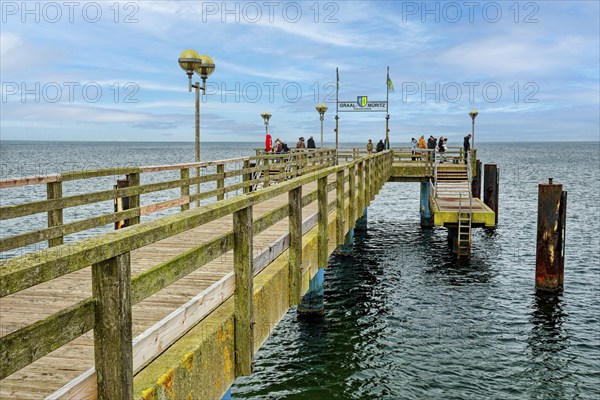 Baltic Sea beach, Baltic Sea coast with the wooden pier Graal-Müritz, Graal-Müritz,