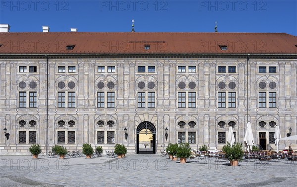 Facade and Tor tor in the Kaiserhof, inner courtyard of the Munich Residence, Munich, Upper