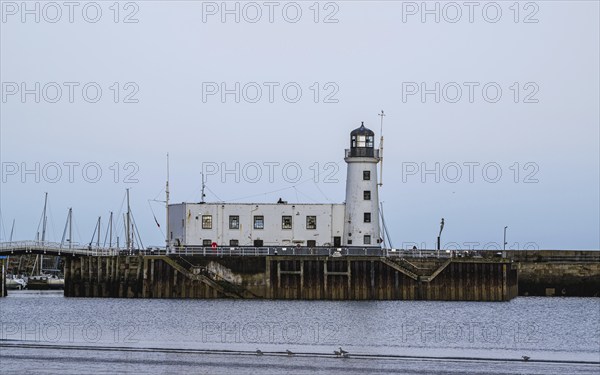 Scarborough Lighthouse and Harbour, Vincent Pier, Scarborough, North Yorkshire, England, United