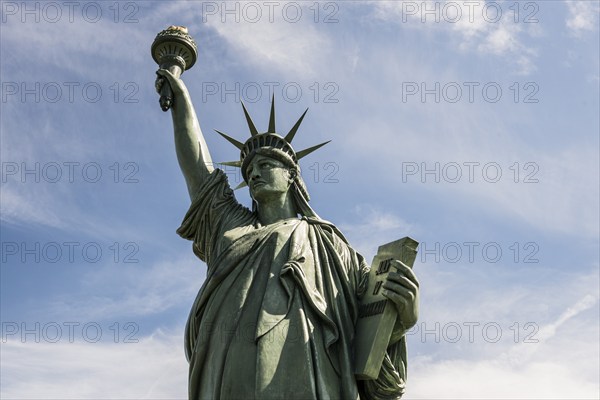 Replica of the Statue of Liberty by Frédéric Auguste Bartholdi, Colmar, Alsace, Bas-Rhin, France,