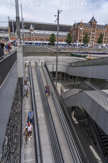 New bicycle car park at Amsterdam Central Station, Stationsplein, space for around 7000 bicycles,