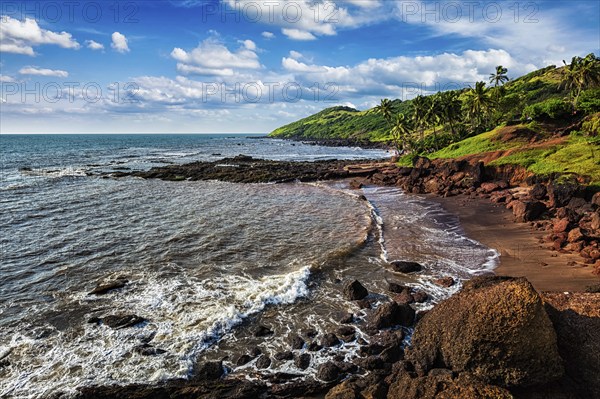 Anjuna Beach famous tourist destination, Goa, India, Asia