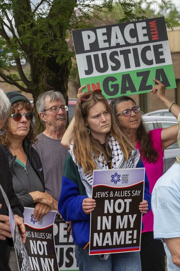 Farmington Hills, Michigan USA, 30 June 2024, A protest, organized by members of the Jewish