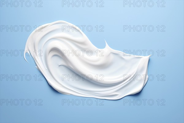 Face cream smudge on blue background. KI generiert, generiert AI generated
