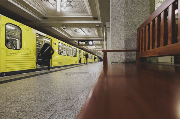 The underground line 3 runs at Rüdesheimer Platz in Wilmersdorf in Berlin, 27 February 2024.