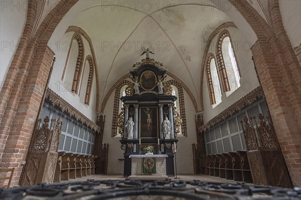 18th century baroque altar in St Mary's Church, Klütz, Mecklenburg-Western Pomerania, Germany,