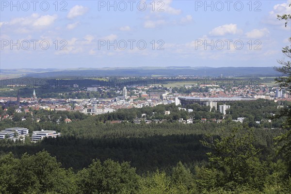 Panoramic view of Kaiserslautern photographed from the Humberg tower