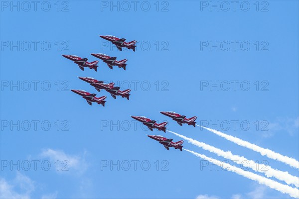Red Arrows, Royal Air Force Aerobatic Team, Airshow 2024, Teignmouth, Devon, England, United