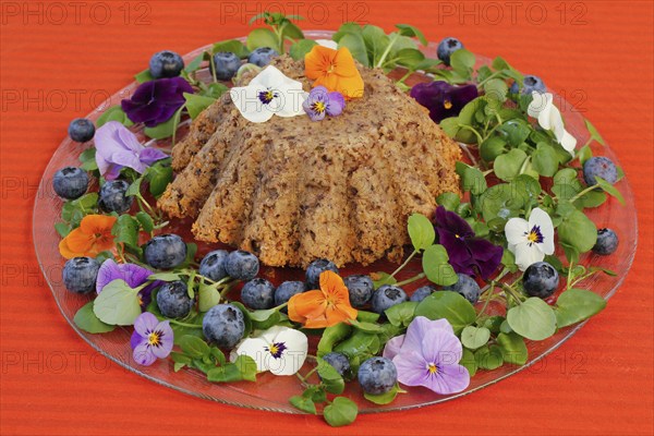 Vegetarian cuisine, chestnut roast, chestnut cake, chestnut roast, chestnut cake with hazelnuts,