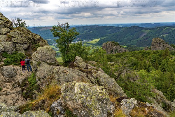 The Bruchhauser Steine, in the Hochsauerland district, rock formations with four main rocks, on the