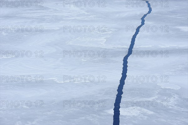 Crack in pack ice, Snow hill island, Weddel Sea, Antarctic Peninsula, Antarctica